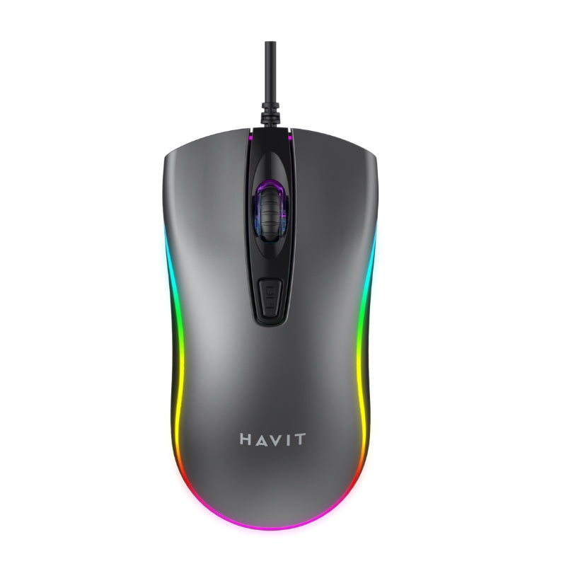 Havit MS1010 Wired RGB Gaming Mouse, Black, Black, original view 1