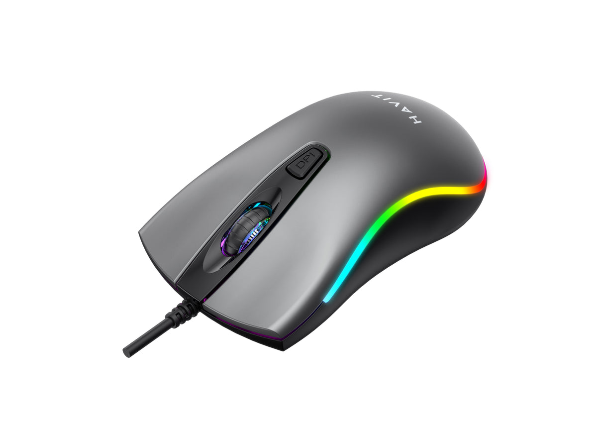 Havit MS1010 Wired RGB Gaming Mouse, Black, Black, original view 4
