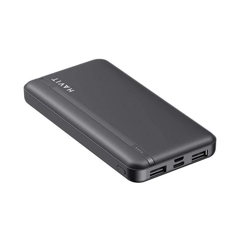 Havit PB89 10000 mAh Dual USB-A Power Bank, Black