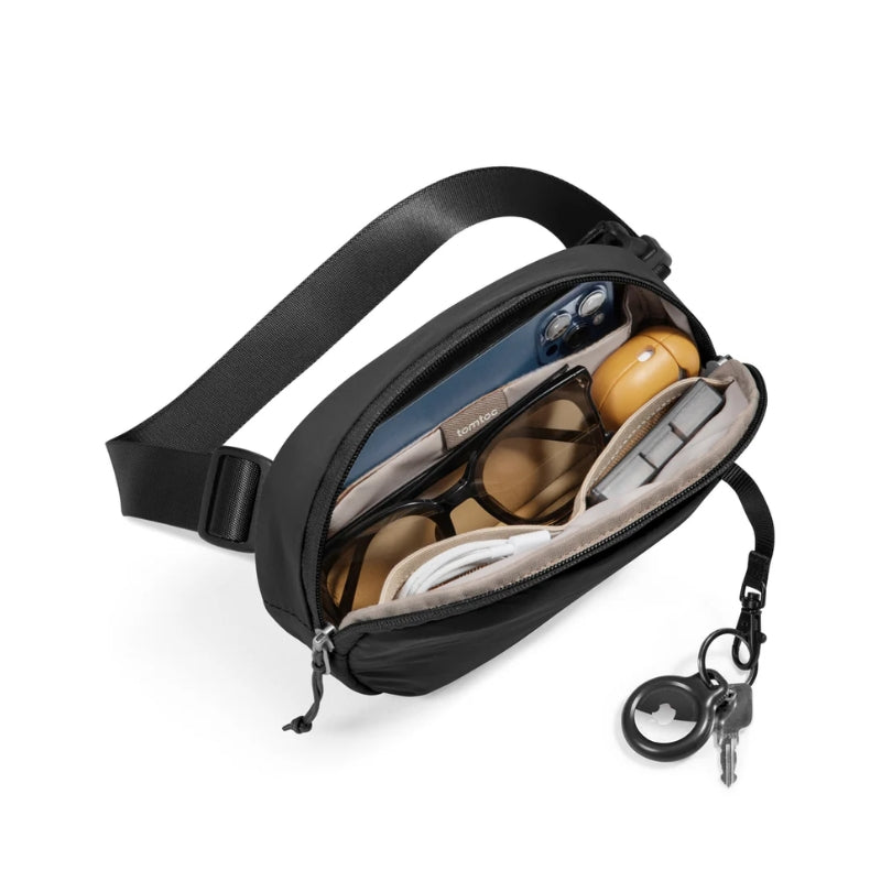 tomtoc SlingBean-T32 1.5 L Belt and Crossbody Bag, Black, original view 3