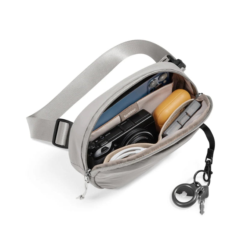tomtoc SlingBean-T32 1.5 L Belt and Crossbody Bag, Gray, original view 3