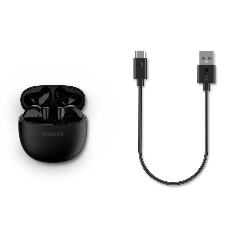 Philips TAT1139 True Wireless Earbuds with Charging Case, Black, original view 5