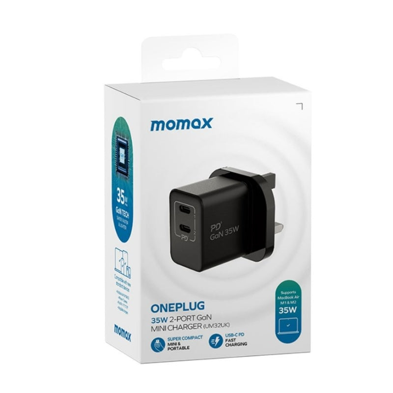 Momax UM32UKD One Plug GaN 35 W Dual USB-C Charger