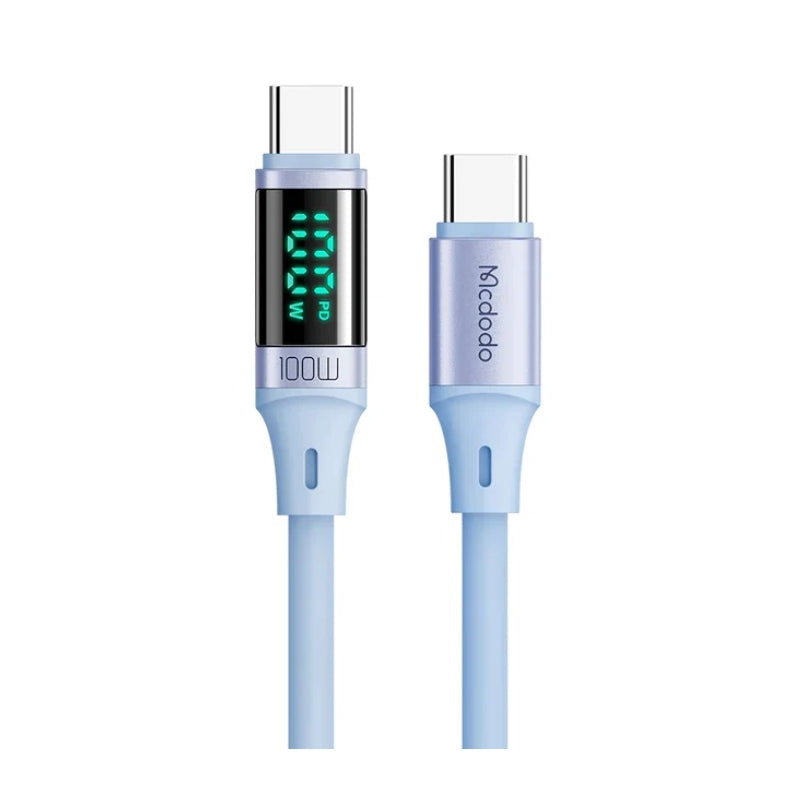 Mcdodo CA-1942 Silicone USB-C Power Display Cable, 100W, 1.2m, Blue