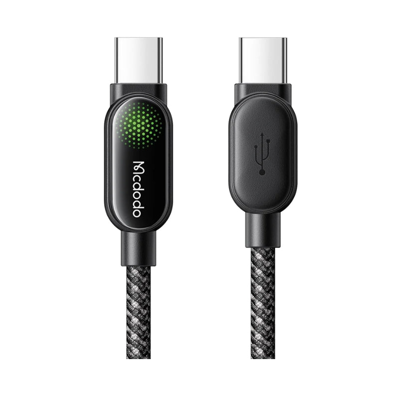 Mcdodo CA-5620 USB-C to USB-C Cable with Green Light, 100W, 1.2m