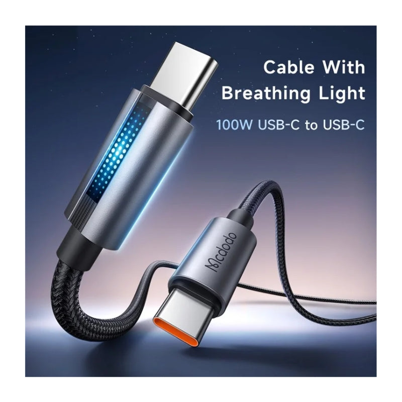 Mcdodo CA-5740 USB-C to USB-C Breathing-Light Cable, 100W, 1.2m