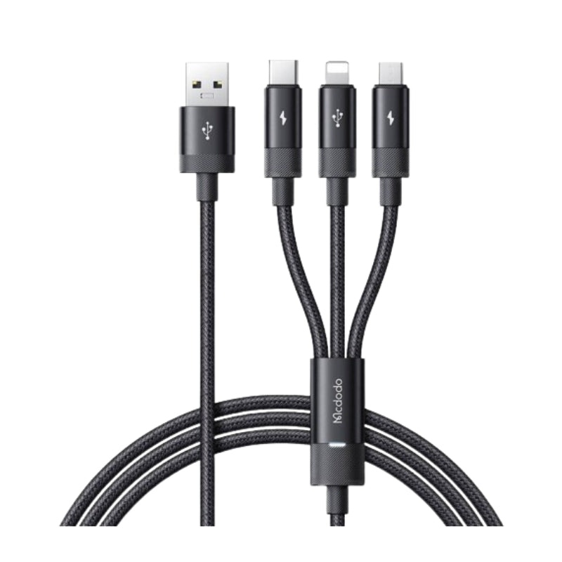 Mcdodo CA-5790 3-in-1 LED Charging Cable 3.5A 1.2m
