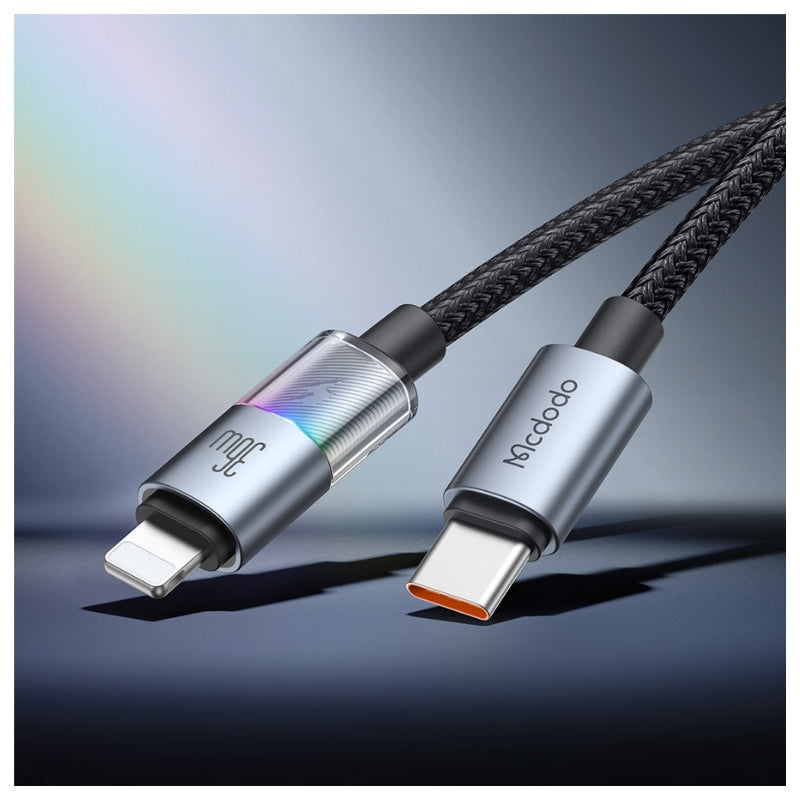 Mcdodo CA-8190 USB-C to Lightning Cable with 7-Color Lighting, 36W, 1.2m