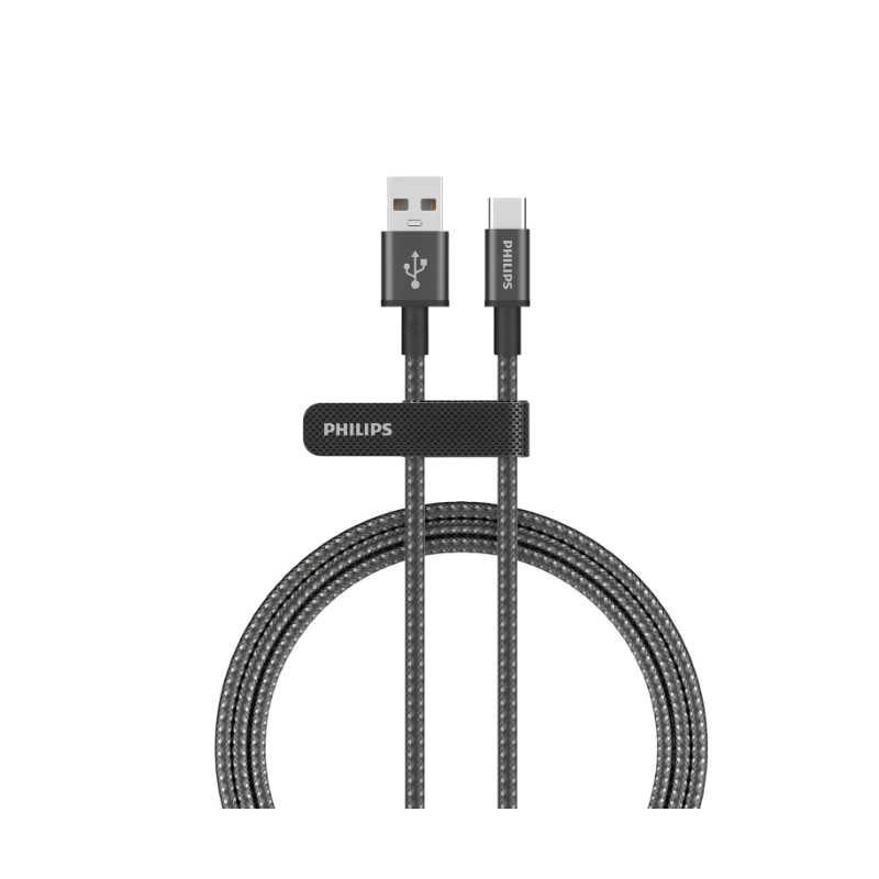 Philips DLC5030A/00 Braided USB-A to USB-C Cable, 1m
