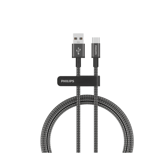 Philips DLC5030A/00 Braided USB-A to USB-C Cable, 1m