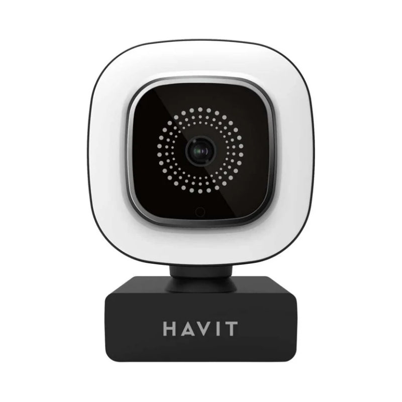 Havit HV-HN25G HD Webcam with Microphone and Built-in Light, Black