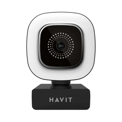 Havit HV-HN25G HD Webcam with Microphone and Built-in Light, Black