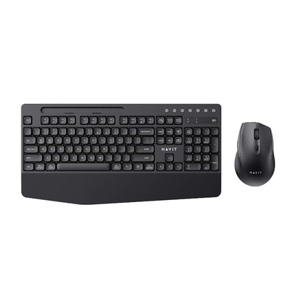 Havit KB251WB Bluetooth and 2.4GHz Wireless Keyboard & Mouse Combo, Black/Grey