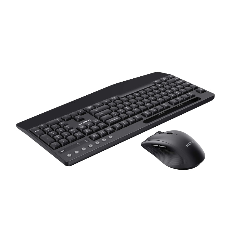 Havit KB251WB Bluetooth and 2.4GHz Wireless Keyboard & Mouse Combo, Black/Grey