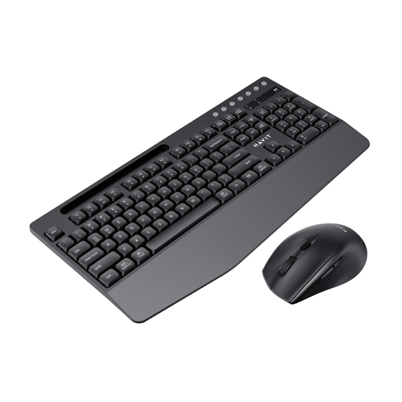 Havit KB251WB Bluetooth and 2.4GHz Wireless Keyboard & Mouse Combo, Black/Grey