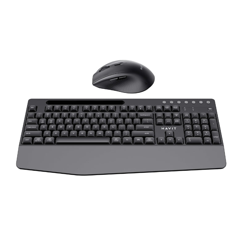 Havit KB251WB Bluetooth and 2.4GHz Wireless Keyboard & Mouse Combo, Black/Grey