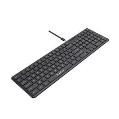 Havit KB252 Slim Wired Keyboard, 108 Keys, Black