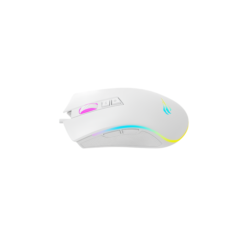 Havit MS1034 V2 Wired Gaming Mouse, 8000 DPI and RGB, White