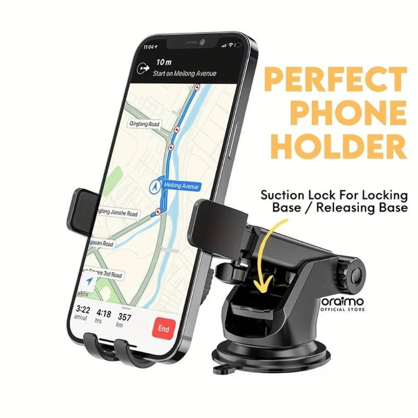 Oraimo Hydra 3 OCM-12 Suction-Base Car Phone Holder, Black