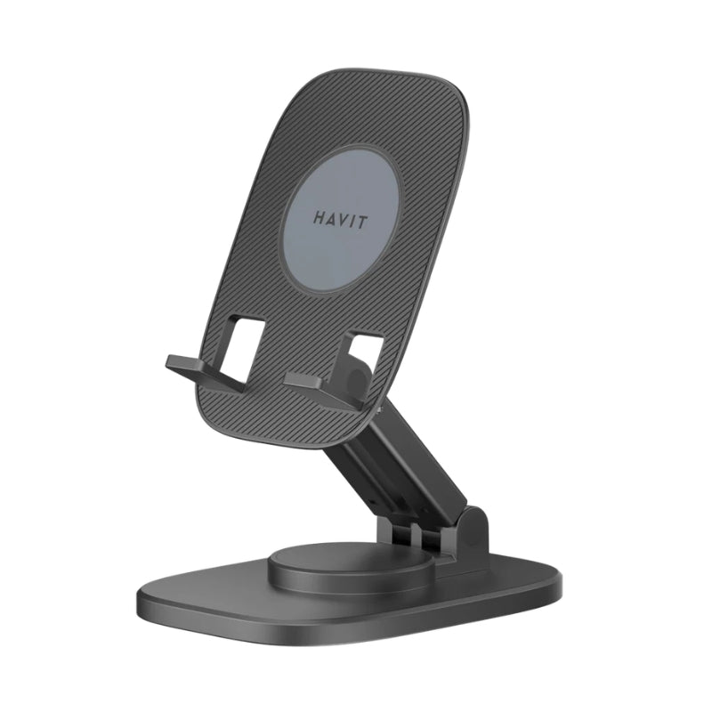 Havit ST7164 Foldable Height-Adjustable Desktop Phone Stand, Black