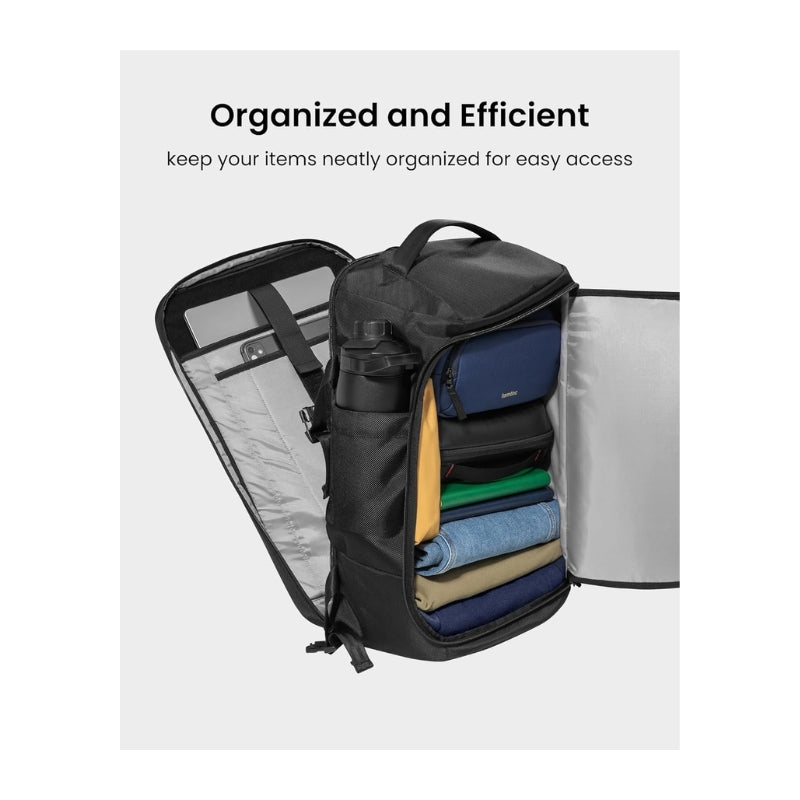 tomtoc Navigator-T67 38L Travel Laptop Backpack | Black