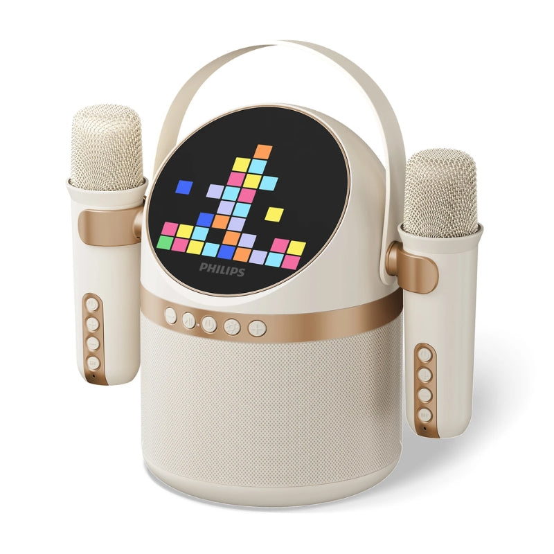 Philips TAS2509WT/00 Karaoke Speaker with Two Wireless Microphones, White