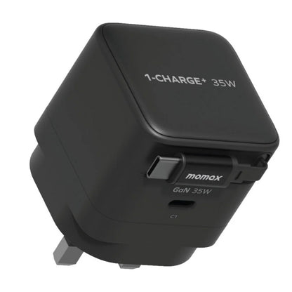 Momax UM72 35W GaN Charger with Retractable USB-C Cable and USB-C Port