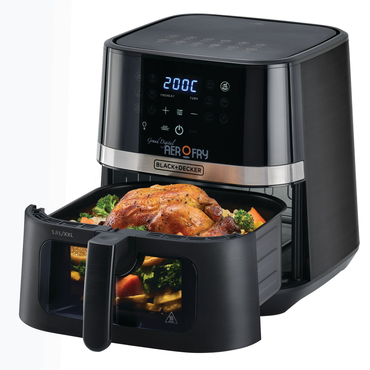 Black+Decker AF5800-B5 basket with food