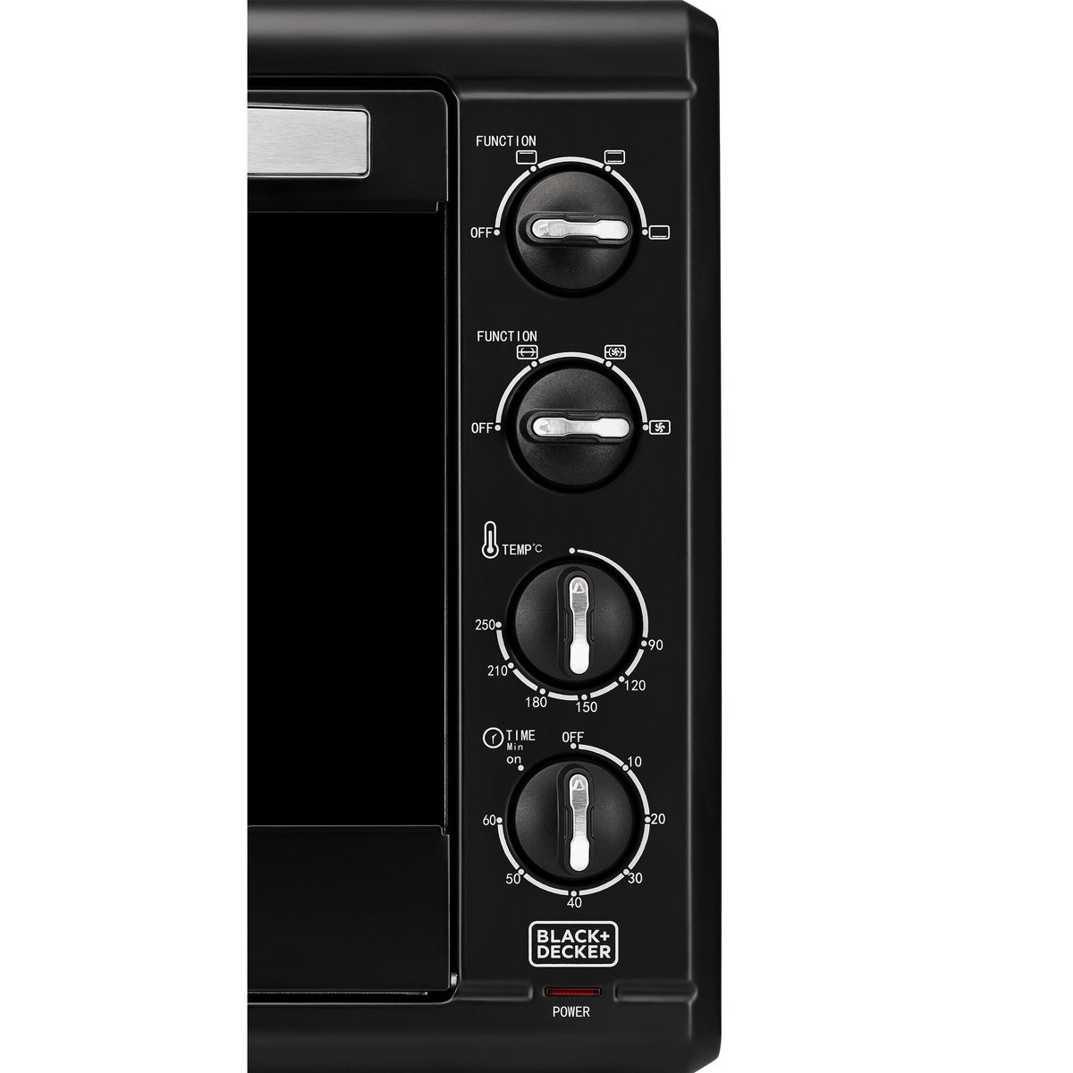 BLACK+DECKER TRO55RDG-B5 official control panel detail