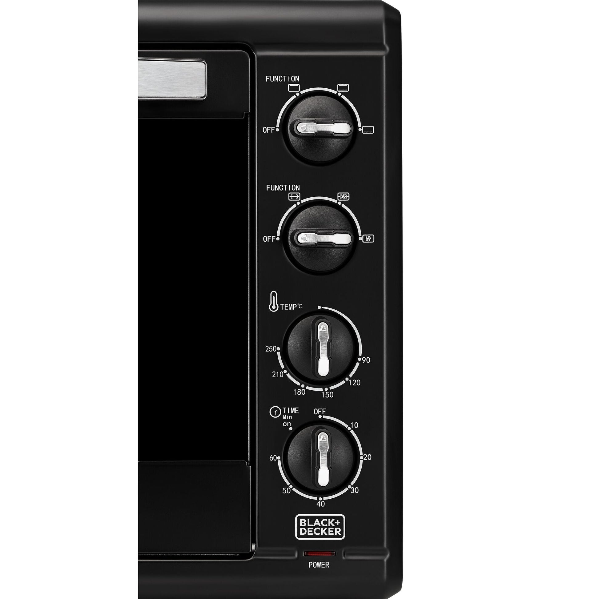 BLACK+DECKER TRO55RDG-B5 official control panel detail