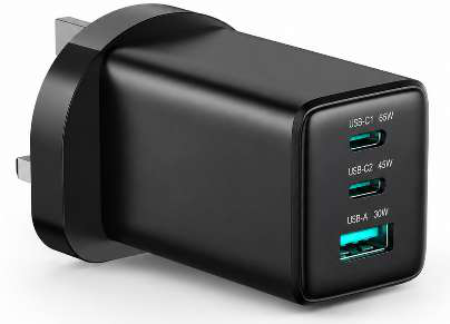 شاحن Joyroom JR-T01 GaN بقوة 45W وثلاثة منافذ