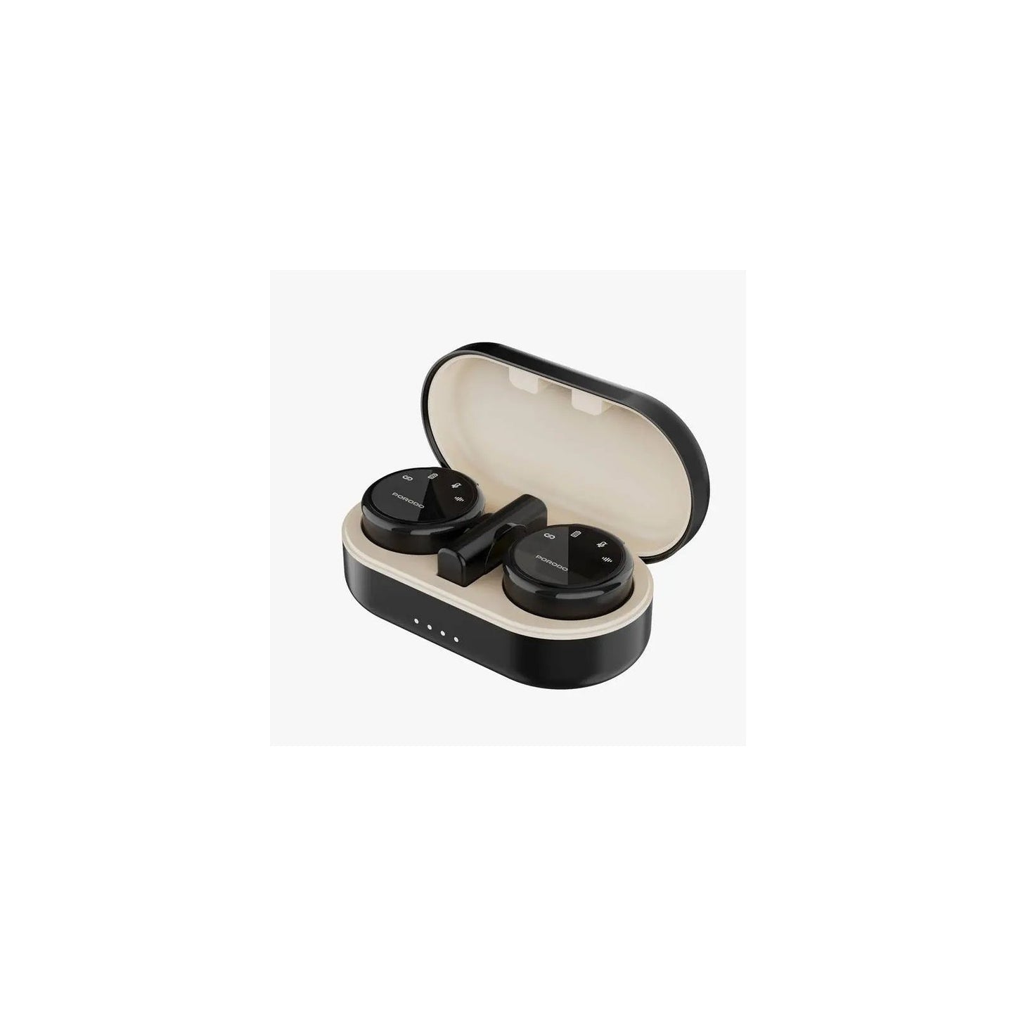 Porodo Wireless Dual Microphone with Charging Case - Black