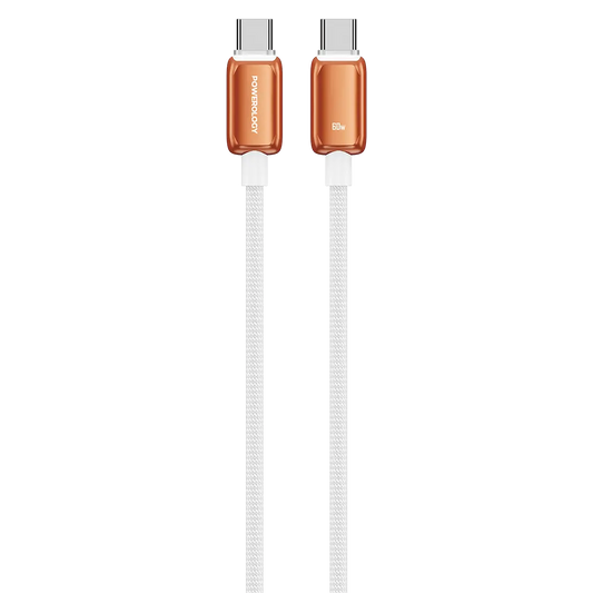 Powerology Zinco 60W USB-C Cable White Orange