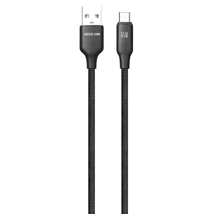 Green Lion USB-A to USB-C TPE Cable 1m 65W - Black