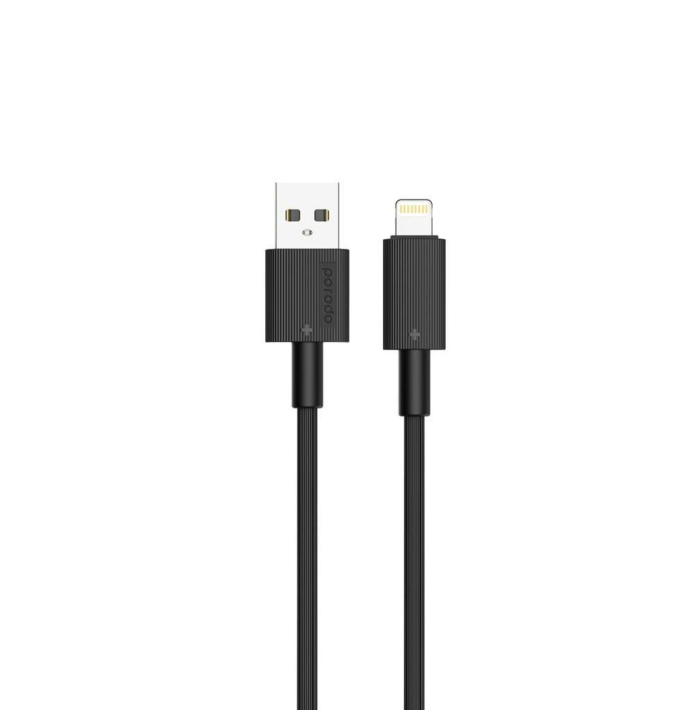 Porodo USB-A to Lightning PVC Cable 1.2m - Black