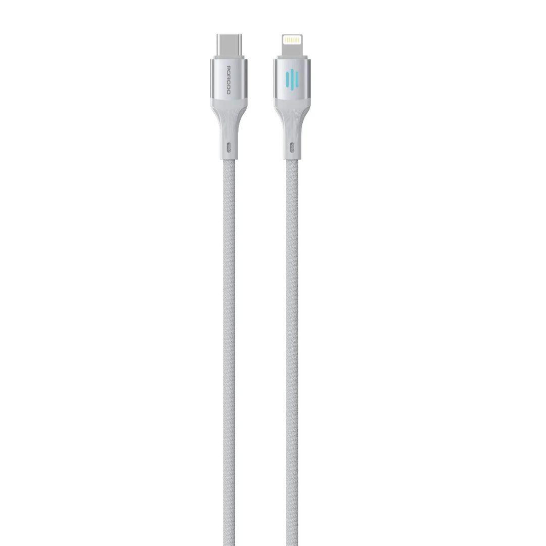 Porodo USB-C to Lightning Charging and Data Cable - Silver