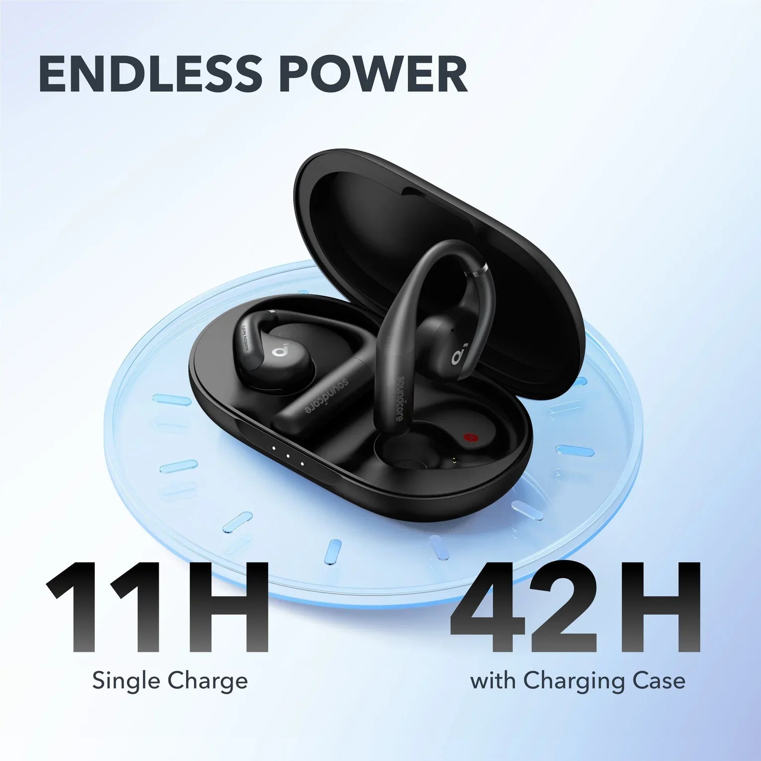 بطارية Soundcore AeroFit حتى 42 ساعة مع علبة الشحن