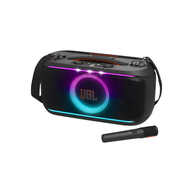 مكبر صوت JBL PartyBox On-The-Go 2 محمول للحفلات مع ميكروفون لاسلكي – أسود