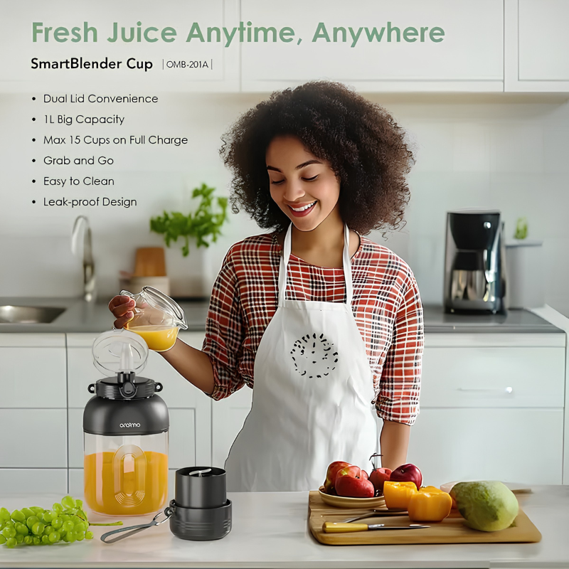 خلاط عصير Oraimo SmartBlender Cup بسعة 1 لتر – رمادي جرافيت