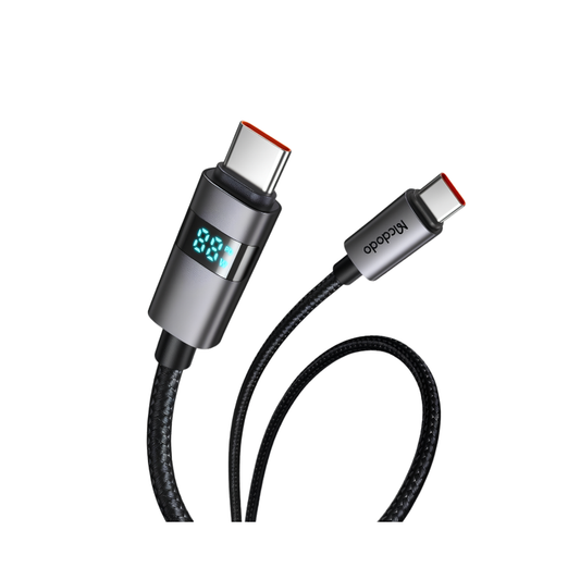 Mcdodo CA-5610 100W USB-C to USB-C Data Cable with Horizontal LED Display, 1.2m – Black