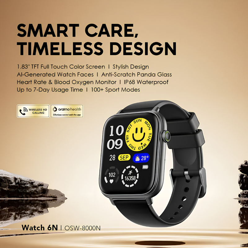 ساعة Oraimo Watch 6N الذكية – أسود