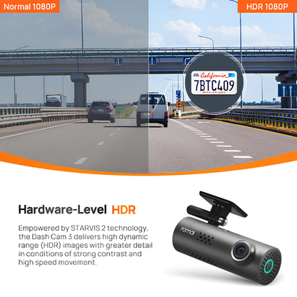 70mai Dash Cam 3 M200 1080p HDR Front Dash Cam