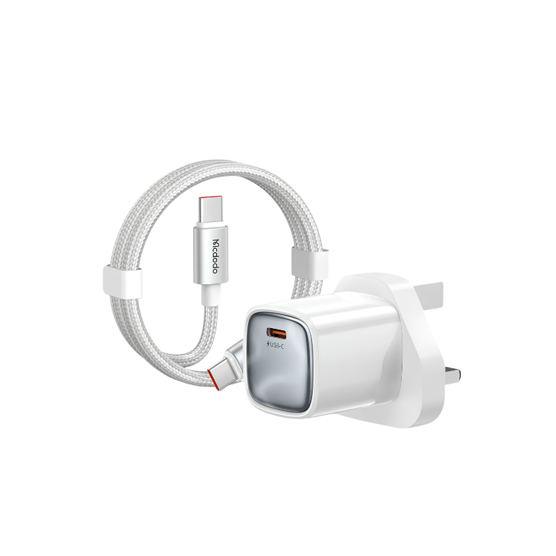 Mcdodo Ultimate Mini 45W GaN USB-C Charger with C-C Cable | Black and White White