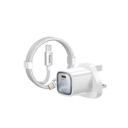 Mcdodo Ultimate Mini 45W GaN USB-C Charger with C-C Cable | Black and White White