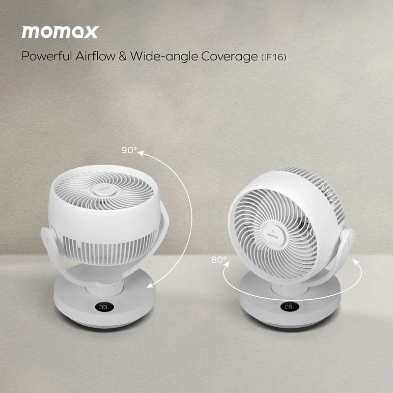 Momax Airoma IF16UKW 3D Air Circulation Diffuser Fan | White