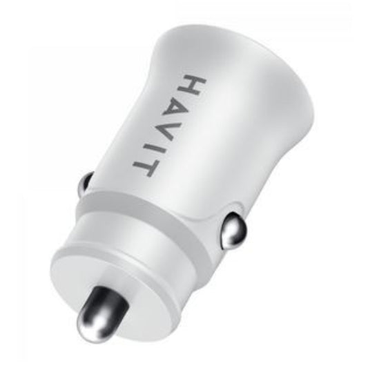شاحن سيارة Havit CC2022، USB-C PD 20W وUSB-A | Havit CC2022 USB-C PD 20W and USB-A Car Charger — أبيض / White