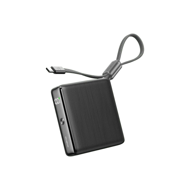 باوربانك Oraimo OPB-7103C، 10000mAh مع كابل USB-C مدمج | Oraimo OPB-7103C 10000mAh Power Bank with Built-in USB-C Cable — أسود جرافيتي / Graphite Black